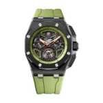 Audemars Piguet 26622CE.OO.D062CA.01 Royal Oak Offshore Black and Green Dial Green Rubber Strap (1)